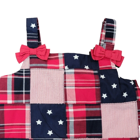 Gymboree 4th of July Red White Blue Patchwork Girl's Shift Dress Size 5T NWT - Picture 2 of 8